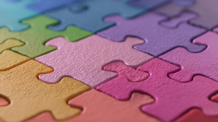 Workplace Bonding Concept, workplace bonding experience shows boss piecing together business office puzzle with joyful feelings