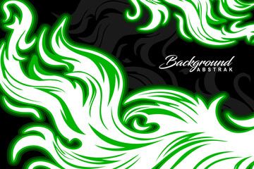 Fototapeta premium Green and black flame image is suitable for decal, or background, sticker, jersey
