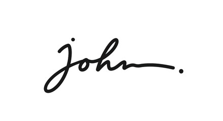 Elegant Signature of the Name John in a Stylish Script Font.