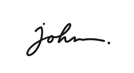 Elegant Signature of the Name John in a Stylish Script Font.