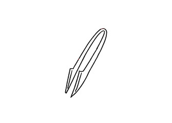 手芸で使うピンセットの手描きイラスト　線画