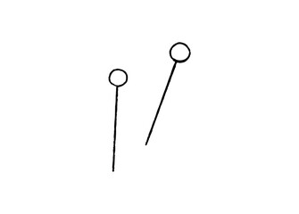 手芸で使うまち針の手描きイラスト　線画