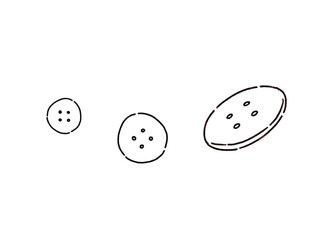 手芸で使うボタンの手描きイラスト　線画