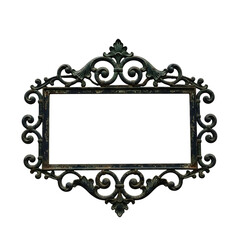 Ornate decorative frame with blank space for text or design isolated on transparent background