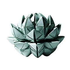 Origami lotus flower illustration isolated transparent background