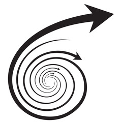 Dynamic Spiral with Arrows Symbolizing Forward Progress and Direction