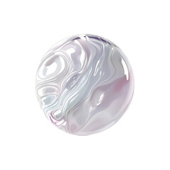 Abstract rendered sphere with swirling colors on transparent background