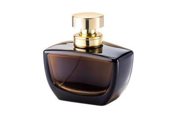 Elegant Black Perfume Bottle isolated on transparent background