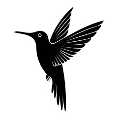 hummingbird silhouette vector white background 