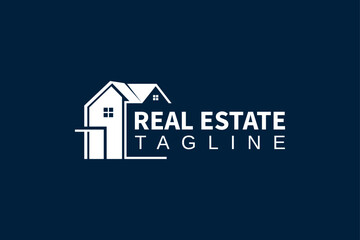 Abstract Real Estate Logo, Stylish Home Property Logo, Professional House Icon Design
