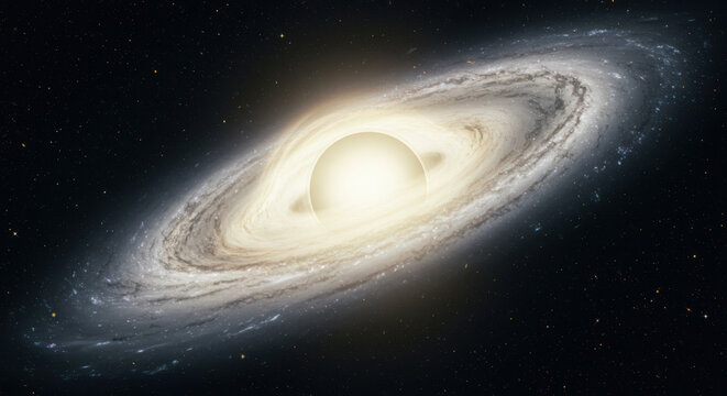 Vibrant spiral galaxy with glowing core against cosmic void