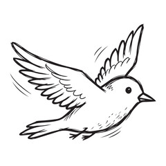 Obraz premium Simple Hand-Drawn Flying Bird Outline Illustration