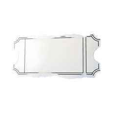 Blank ticket with torn edges on transparent background