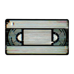 Vhs tape icon on transparent background digital illustration