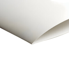 Folded white paper texture with transparent background for graphic design and editorial content