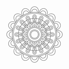 Minimalist vector mandala illustration scalable eps icon for general use decorative pattern art silhouette vector illustration white background