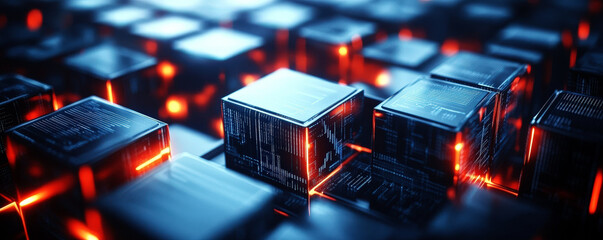 High-tech Circuit Boards with Glowing Elements in Modern Design