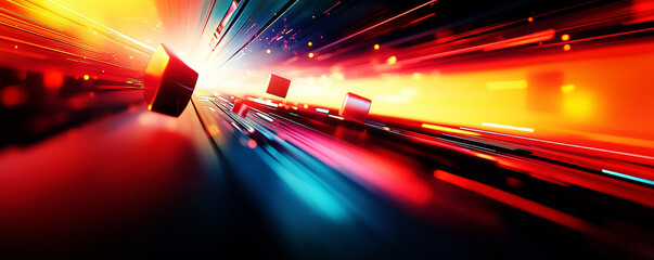 Vibrant and dynamic abstract light trails with colorful effects