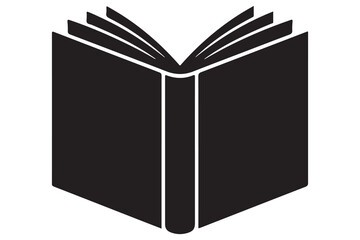 Book silhouette simple education and reading icon illustration
