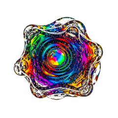 Abstract artistic illustration of a swirling rainbow color gradient
