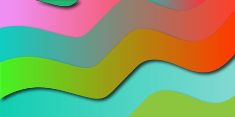 Modern dynamic Abstract background With colorful paper wave Shapes.Graphic design banner pattern background template with dynamic curve shapes.