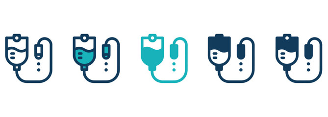 WebModern medical infusion symbols in flat design showing intravenous therapy and hospital care, ideal for healthcare websites and patient education materials, promoting wellness and recovery