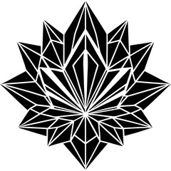 Crystal inspired floral motif geometric vector illustration scalable elegant abstract art