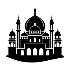 Flat silhouette mosque skyline illustration vector graphic scalable islamic architecture icon eps
