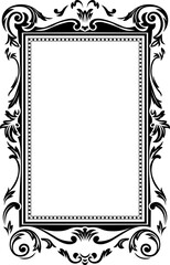 Ornate Picture Frame with Scrollwork and Floral Accents, Page border, Certificate border, tiles frame pattern, wood pattern border, crest design vector, prize, gift background, Mirror frame.