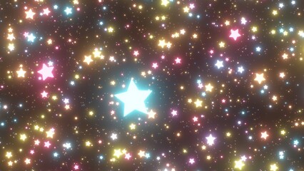 Magical Rain Of Glowing Stars Falling In Celestial Cosmic Night Sky - Abstract Background Texture © IncrediVFX