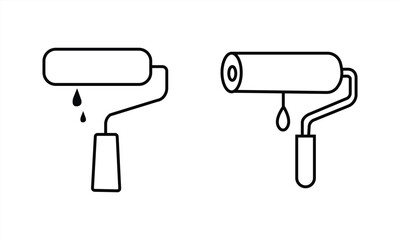 Paint Roller Tool with Dripping Paint for Decoration and Repair - Clean Line Art Design