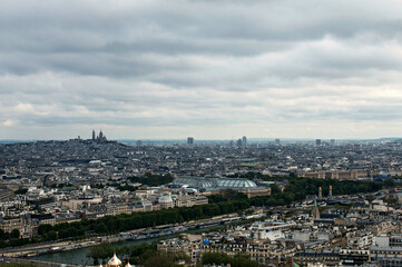 Panoramic view of the city of Paris, France