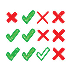 check mark and cross