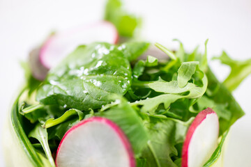 Healthy fresh green salad plate