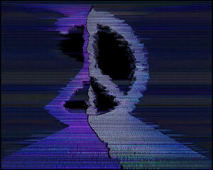 Peaceful World Equality Concept,Peace symbol emits glowing purple light creating peaceful world equality message dark cyberpunk retro digital art