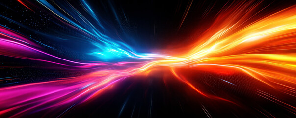 Obraz premium Vibrant colorful light streaks with dynamic energy and modern style