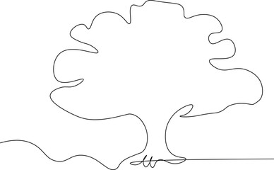 Single line drawing of a tree