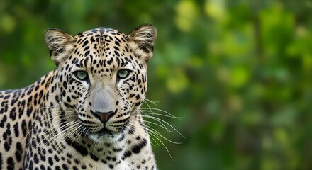 Obraz premium Leopard Head Shot with Focus on its Eyes and Whiskers