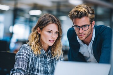 business, office, computer, laptop, woman, businesswoman, people, businessman, meeting, team, working, teamwork, sitting, businesspeople, smiling, group, colleagues, couple, looking, person, talking, 