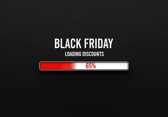 Black Friday Loading Discounts Progress Bar 65 Percent Ready for Sale Event