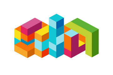 abstract colorful cubes