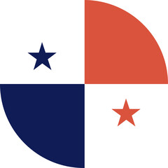 Flag of Panama rounded background. Panama flag circular icon. National flag of Panama circle badge.