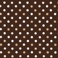 Brown background with white and beige polka dot pattern