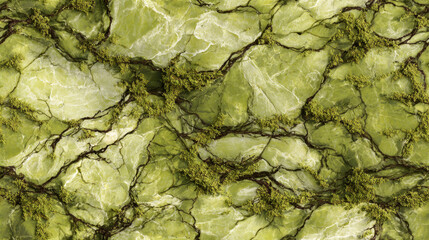 Obraz premium Green marble texture with natural moss-like patterns and dark branching veins creating an organic, earthy design