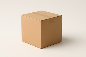 Fototapeta premium Kraft paper box mockup with soft shadows and clean design