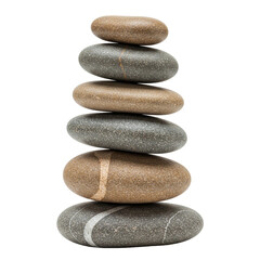 Perfectly balanced stack of smooth earth-toned zen stones