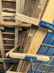 Reinforced concrete system construction, formwork details before pouring concrete