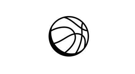 Minimalist Black and White Basketball Illustration for Sport and Design Purposes