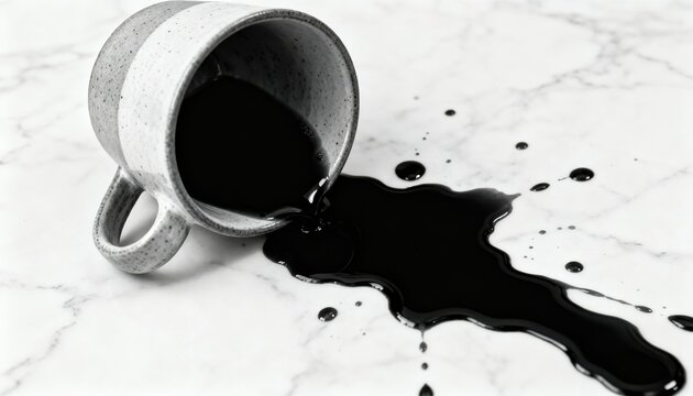 Spilled Coffee on Marble: Accident, Mess, Chaos, Wake-up Call