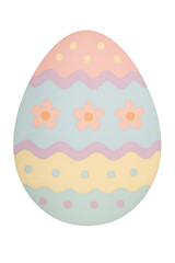 Isolate transparent Easter egg cutout with pastel decoration, isolate transparent Easter egg cutout design for spring holiday advertising PNG die-cut for advertising